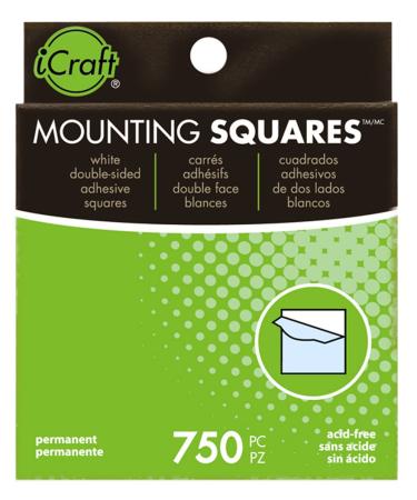 iCraft Mounting Squares Permanent Adhesive, 750 Count, 1/2 Inch, White