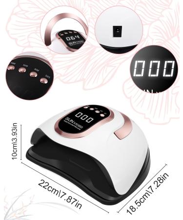 FAKZE NAGELROCKNER LAMP 180W - UV LED Nail Lamp for Shellac & Gel Polish | Digital Display 66 LEDs Timer (10/30/60/99S) | X10 Rose Gold | International Shipping Available - Buy Online on GoSupps.com