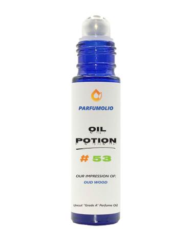 Oil Potion # 53 Inspired by Oud Wood Unisex Uncut Grade A Fragrance Body Oil Dupe Concentrated Long Lasting Roll-On 10ml / 0.33 oz