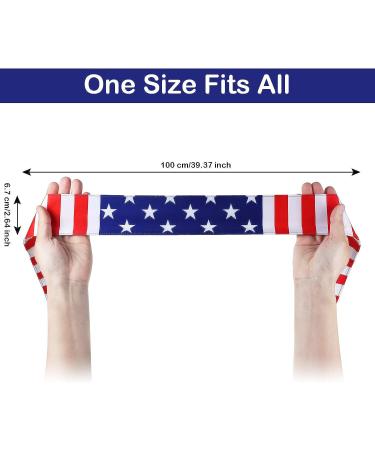 SATINIOR American Flag Tie Headband Set - Patriotic Sports Bandana for Fourth of July Independence Day, Stars Sweatband for Exercise Men Women - Buy Online on GoSupps.com
