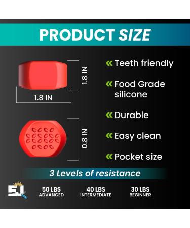 EdJay Jaw Exerciser - Best Jawline Trainer & Face Sculpting Device for Double Chin Reduction Toning and Strengthening - Buy Online on GoSupps.com