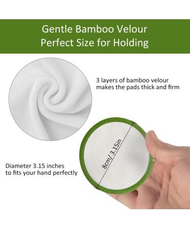 Yusat Reusable Makeup Remover Pads - Bamboo & Cotton Washable 20 Pieces with Laundry Bag & Storage Box - Eco-Friendly Beauty Essential - Buy Online on GoSupps.com