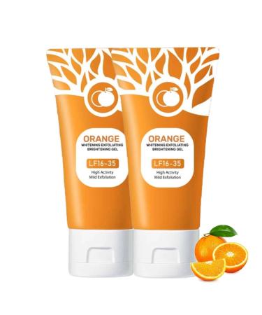 Gels Exfoliants Orange Pour Le Visage Et Le Corps - 100g Gommage Corps Exfoliant Exfoliant Pour Visage Et Corps - Nettoyage En Profondeur - Exfoliant Hydratant Pour Soin Peau (2PC 100g) 2PC 100 g (Lot de 1)
