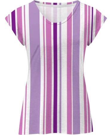 Short Sleeve T Shirts Clothing Woman T-Shirt Casual Black Clothing Top Women's Floral Pattern for Women Crop Tops Shirt Shirts Top Women's Summer Tank Top 2-purple L - Buy Online on GoSupps.com