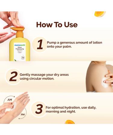 MAMAEARTH Ubtan Moisturizing Body Lotion with Turmeric & Saffron for Glowing Skin 400 ml | 48H Moisturization | Nourishes Dry Skin | 7in1 Total Care | 100% Natural Butter | Non-Greasy Smooth Skin - Buy Online on GoSupps.com