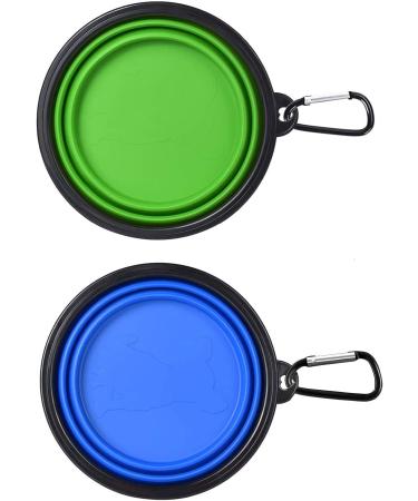 Buy Petbonus Foldable Dog Bowls - 2 Silicone Travel Bowls Leak-Proof & Portable Perfect for Water & Food - Blue & Green 1000ml - Buy Online on GoSupps.com