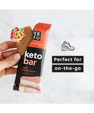 Perfect Keto Bars - Collagen & MCT Keto Snacks, No Added Sugar - Keto Friendly Dessert (Chocolate Chip) - 12 Bars - Buy Online on GoSupps.com