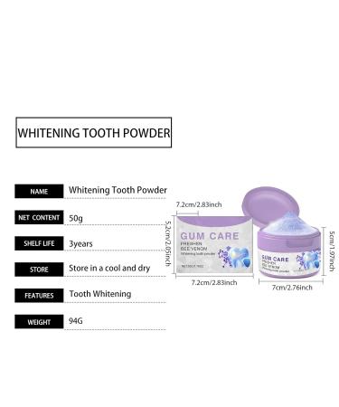 Purple Tooth Powder - Removes Tooth Surface Deposits Post-Use Fresh Mouth Feel Easy 3-Step Usage Gentle Cleaning Daily Oral Care(1pcs) - Buy Online on GoSupps.com