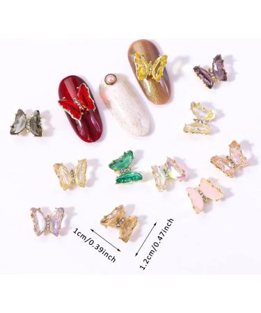 Zayookey 24 Pcs Butterfly Nail Charms 3D Nail Art Diamonds Glitter Acrylic Butterfly Rhinestones for Nails Gems Decor Crystal Nail Design DIY (Nail Accessories) - Buy Online on GoSupps.com