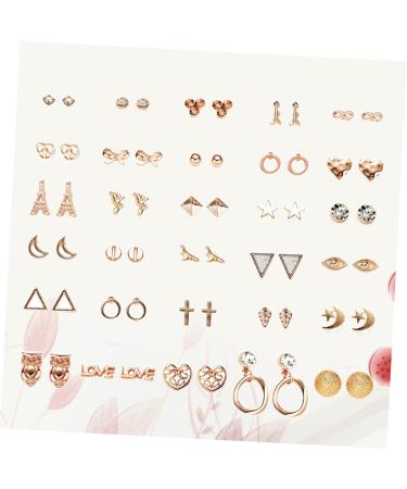 Adorainbow 30 Pairs Ladies Suits Stud Post Earrings for Women Moon Earrings Gold Filled Earrings Womens Earrings Animal Moon Star Shape Earrings Geometric Ear Rings Miss Small and Fresh - Buy Online on GoSupps.com
