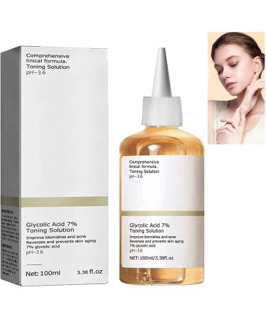 Glycolic Sour 7% Toner Hydrating Toner for Face Glycolic Acid Toning Resurfacing Solution Glycolic Acid 7% Facial Exfoliation for Blemishes and Acne Facial Moisturizer-Repair Damage Skin 100ml