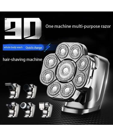 Buy 6 in 1 Head Shaver for Men - Rechargeable 9D Floating Razor - Wet & Dry Cordless Grooming Trimmer - International Shipping - Buy Online on GoSupps.com