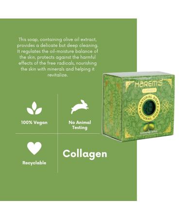 Buy Harem's Olive Oil Bar Soap - Natural Moisturizing Face & Body Soap with Collagen - 5.3 oz - International Shipping Available - Buy Online on GoSupps.com