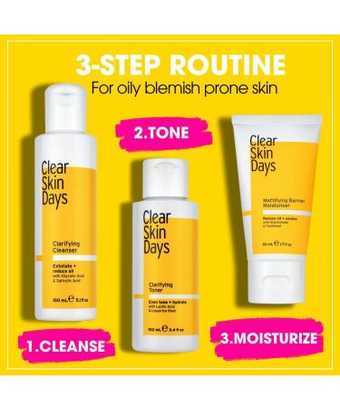 Clear Skin Days Mattifying Barrier Moisturiser - Blemish & Acne Treatment Gel For Oil Control - Reduce Blemishes Protect and Hydrate Skin Control Sebum Production - Reduces Inflamed Acne - 50ml - Buy Online on GoSupps.com