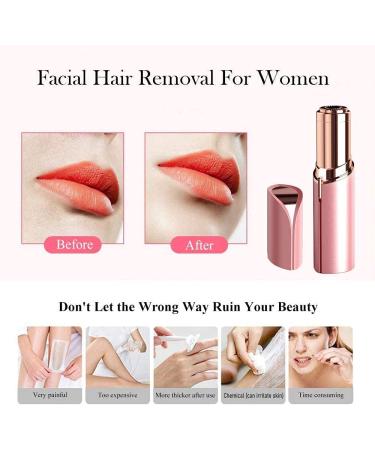 Painless Facial Hair Removal for Women | Waterproof Shaver Razor with LED Light | Face, Bikini, Upper Lip & Chin | Rose Gold - Buy Online on GoSupps.com