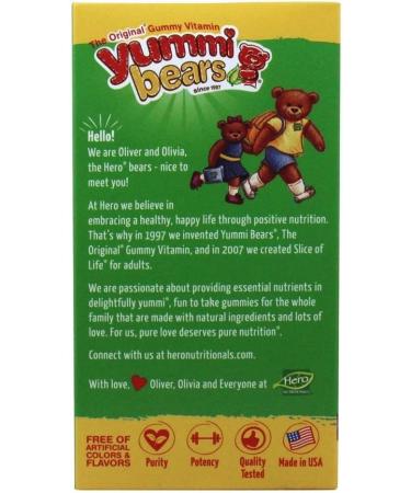 Hero Nutritional Yummi Bears Vegetarian Calcium + D3 - 90 Gummy Bears for Strong Bones - Buy Online on GoSupps.com