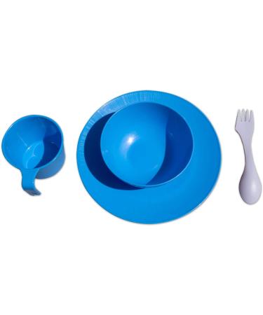 gear4U Camping Tableware Set - BPA Free Outdoor Dishes with Mesh Carry Bag - Plate, Bowl, Cup and Utensil for Hiking, Camping, Backpacking - Blue Single - Buy Online on GoSupps.com