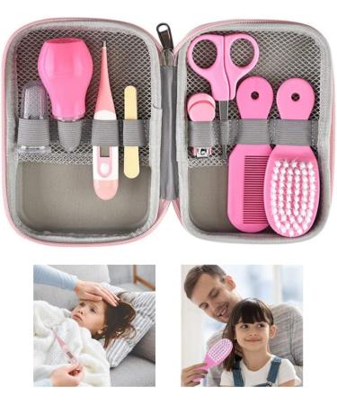 Nirelief Baby Grooming Kit - Newborn Care Set with Thermometer & Storage Case - Pink 8pcs - Buy Online on GoSupps.com
