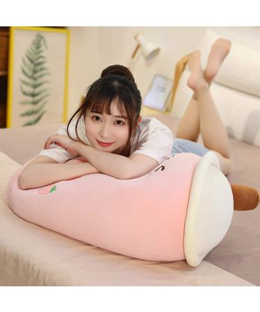 Kekeso Boba Plush Pillow - Soft Bubble Pearl Milk Tea Stuffed Toy Hugging Cushion (Pink, 35cm/13.77inch) - Buy Online on GoSupps.com