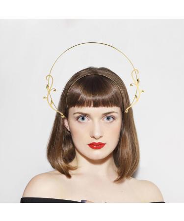FRCOLOR Halo Crown Headband Golden Halo Crown Goddess Tiaras Headband Bridal Wedding Headpiece for Women Golden 2 - Buy Online on GoSupps.com
