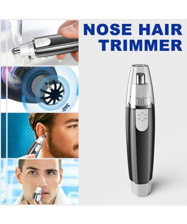 Best Ear and Nose Hair Trimmer - Painless Facial & Eyebrow Hair Removal for Men & Women - Battery Operated Easy Cleansing Black - Buy Online on GoSupps.com