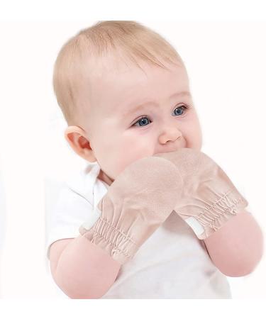 Soft Cotton Newborn Baby Mittens - Adjustable No Scratch Gloves for Infants 0-5 Months - Pink - Buy Online on GoSupps.com