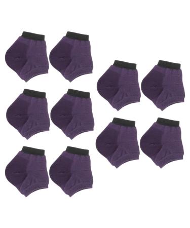 Milisten 5 Pairs Moisturizing Socks Foot Moisturising Socks Slipper Socks Dry Hard Cracked Skin Socks Cracked Spa Socks Moisturizing Heel Socks Dry Feet Anti-Crack Cotton Ankle Socks Purple