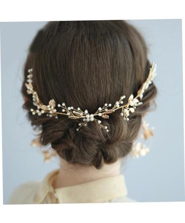 Housoutil Wedding Hair Accessories for Women Comb for Bridal Pearl Hair Comb Headwear for Women Gold Hair Tiaras for Women Hair Accessory for Girls Leaves European Style Bride - Buy Online on GoSupps.com