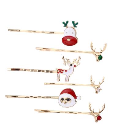 VINTORKY 3 Christmas Hair Clips Girls Bobby Barrettes Snowman Hair Barrettes Bobby Kids Party Clips Xmas Hair Clips Hair Clips for Girls Party Hairpin Headgear Child Metal Cute