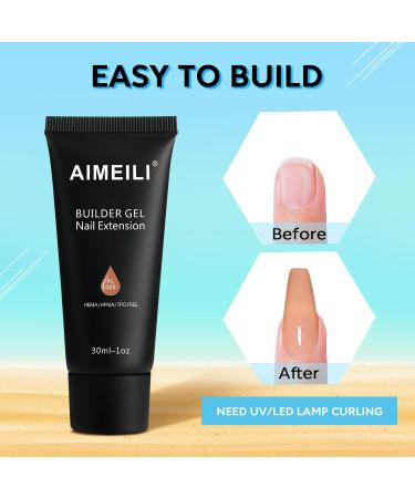 AIMEILI Builder Gel Kit - 6 Colors 15ml, Nail Extension & Acrylic Gel Polish Set | UV LED Builder Gel for Nail Enhancement - Gift Set - Buy Online on GoSupps.com