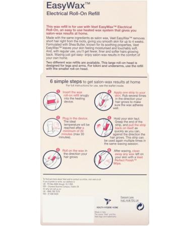 Veet Easy Wax Electrical Roll-On Refill - 50ml for Legs & Arms - Smooth Hair Removal - Buy Online on GoSupps.com