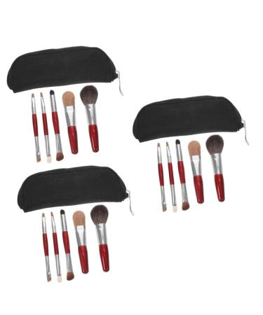 FRCOLOR 3 Sets makeup brush with bag travel size kit for women cosmetology kit powder makeup blush brush loose brush for makeup girl's eyeshadow brush loose powder cosmetic