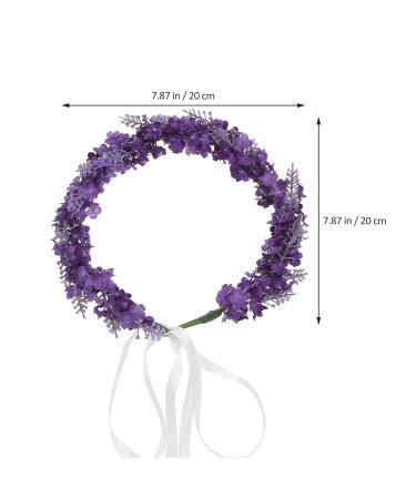 Frcolor Lavender Headband for Girls - Light Blue Floral Wreath & Wedding Garland - Violet Flower Hair Accessory - Buy Online on GoSupps.com