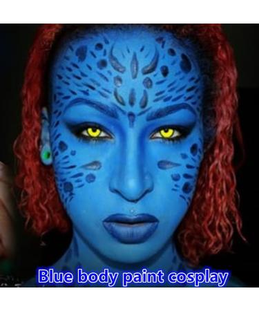 Go Ho Blue Cream Face Body Paint - Water-Based Makeup Kit for Kids Parties, Cosplay, Halloween - 2.37oz - Buy Online on GoSupps.com