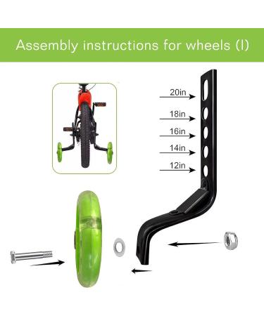 DJDJKCZ Training Wheels Flash Mute Wheel for 12-20 Inch Bikes - Green - Buy Online on GoSupps.com