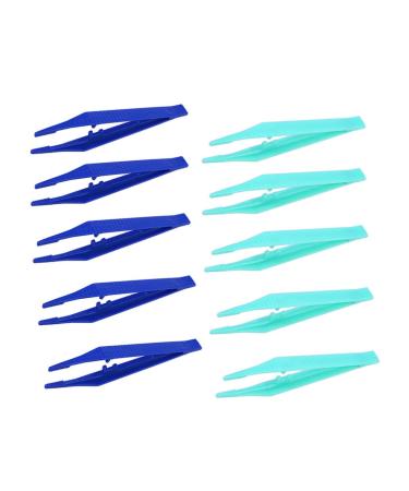 20pcs Plastic Set Craft Disposable DIY Beads Forceps for Home Office(Color Random)