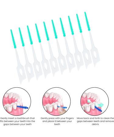 120Pcs Green Interdental Brushes | Dual-Use Dental Floss Picks | Oral Cleaning Supplies - Buy Online on GoSupps.com