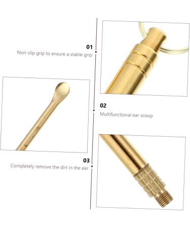 minkissy 3pcs Professional Ear Cleaning Kit Multipurpose Brass Tools for Earwax Removal Smooth Finish for Comfort for Daily Family Use and Travel Yellow - Buy Online on GoSupps.com