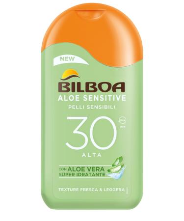 Bilboa Bilboa Aloe Sensitive SPF 30 High Sun Milk for Sensitive Skin Formula with Aloe Vera Protects and Moisturizes Sensitive Skin 200 ml