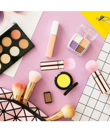Retractable Telescopic Face Kabuki Brush - Gold Pink | Portable Makeup Brushes for Powder, Foundation, Blush - Travel-friendly - Buy Online on GoSupps.com
