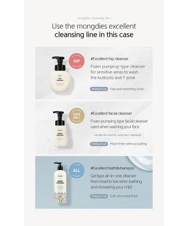 Mongdies Hip Cleanser 300ml | Moisturizing & Hydrating for Sensitive Skin | EWG Green Level | German Derma Test Approved - Buy Online on GoSupps.com