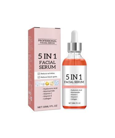 S rum Visage Professionnel 5-en-1 - Anti- ge claircissant et anti-taches contenant de la vitamine C de la niacinamide et du collag ne 30 ml