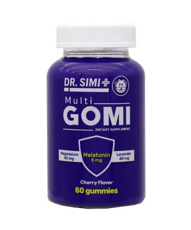DR. SIMI Multi GOMI Sleep Support Gummies with Melatonin 5mg Magnesium 40mg Lavender Cherry Flavor 60 Count