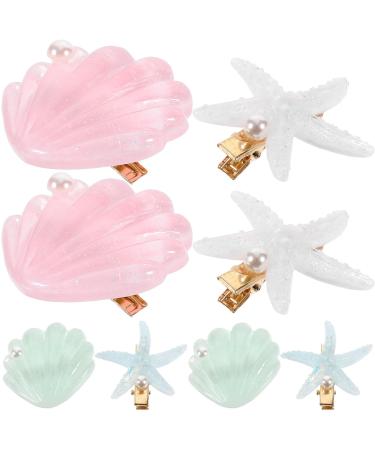 Beavorty 4 Pairs hair clips for girls hair jewelry girls hair accessories seashell hair clips seashell hair clip for girl decorative hair clip star hair clip women's alloy decorate cute