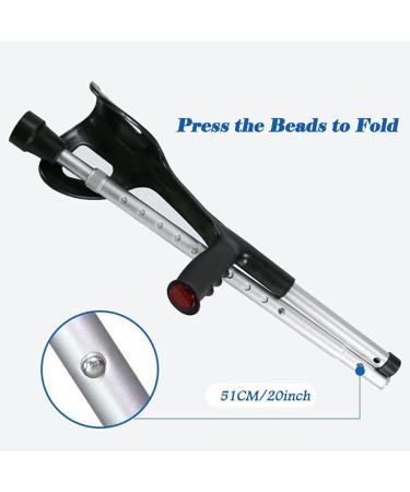 UZIAH Folding Forearm Crutches Crutches for Adults Adjustable Arm Crutches for Walking Silver - Buy Online on GoSupps.com