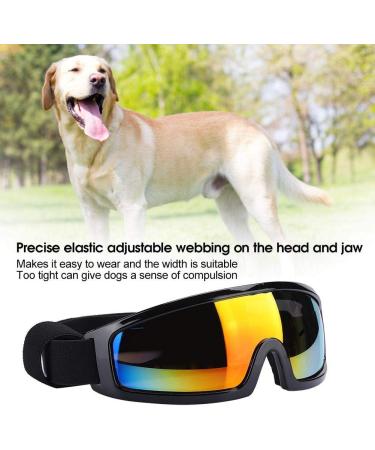 Dog Sunglasses Pet Fashion Goggles Wide View Dog Plastic Glasses for Wind Dust Snow Protection Adjustable Elastic Straps Pet Glassesfor Medium and Large Dogs(Black) - Buy Online on GoSupps.com