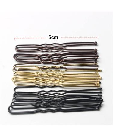 Hair Clips 50 pieces/bag 5 cm U-shaped alloy hairpin wavy hairpin simple metal hairpin hairpin bridal hairstyle tool hairpin Blue Hair Clips (Size : Gold) - Buy Online on GoSupps.com