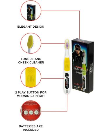 Justin Bieber Singing Toothbrush - Yellow | Somebody to Love & Love Me | International Shipping - Buy Online on GoSupps.com