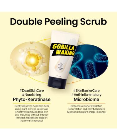 Gorilla Waxing Jelly Sugar Scrub Exfoliating & Moisturizing Body Polish with Natural Ingredients Dual Sugar Crystals for Smooth Skin Prevents Ingrown Hair & Razor Bumps Korean Skin Care - 7.05 oz - Buy Online on GoSupps.com
