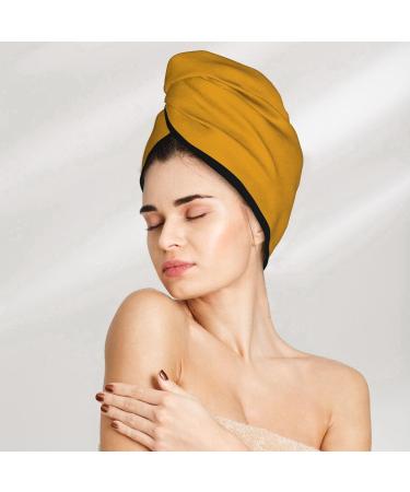 Goldenrod Microfiber Hair Towel - Super Absorbent Coral Velvet Wrap for Long Curly & Thick Hair - Buy Online on GoSupps.com